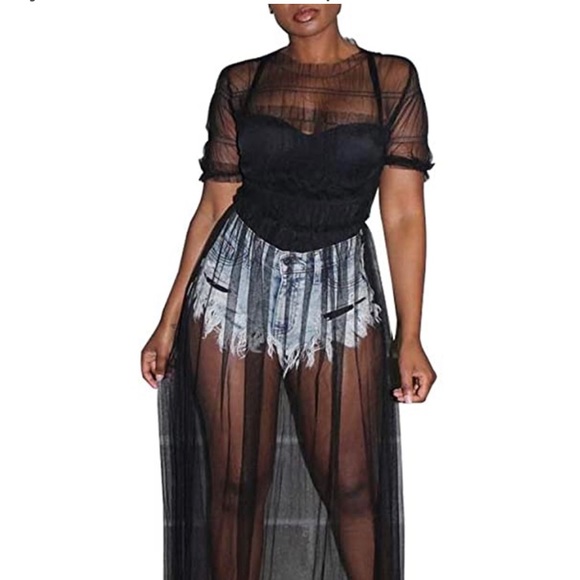 Women Mesh Sheer Dress - Picture 2 of 7